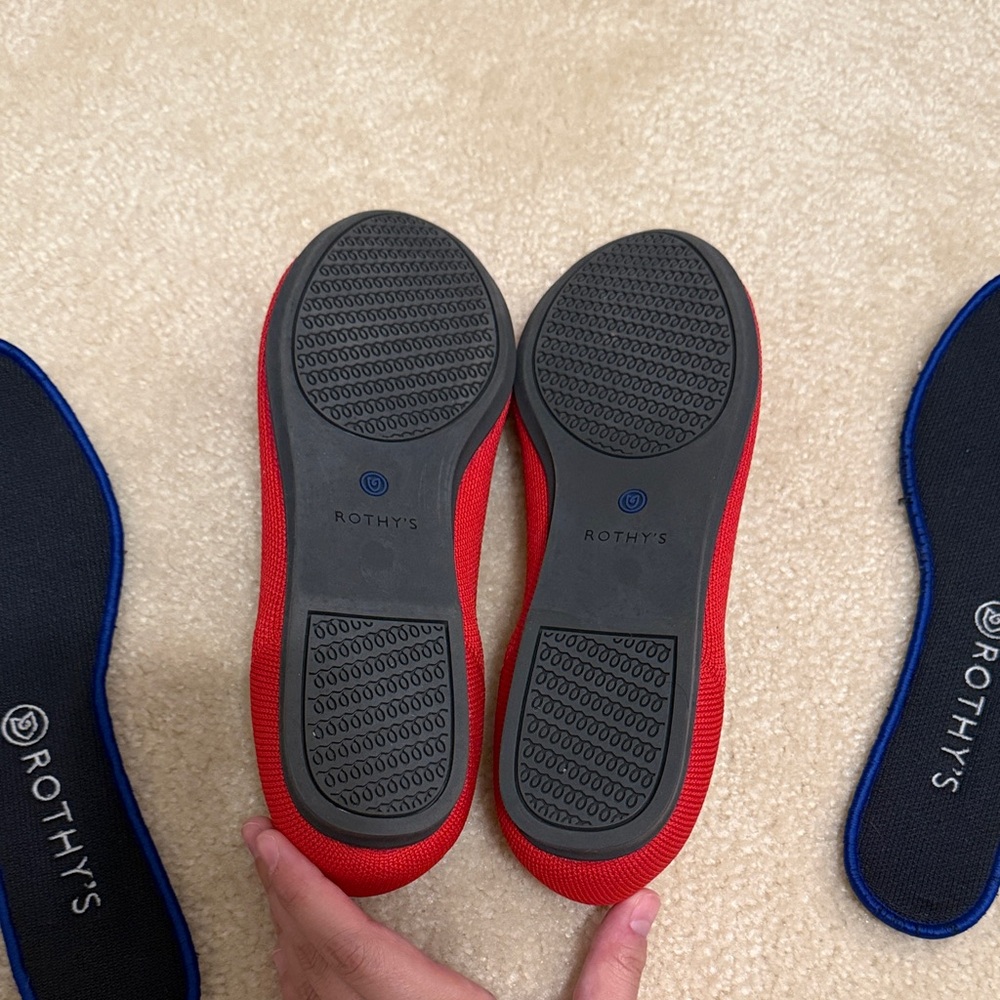 Rothy's Red Knit Slip-On Flats - Picture 6 of 8